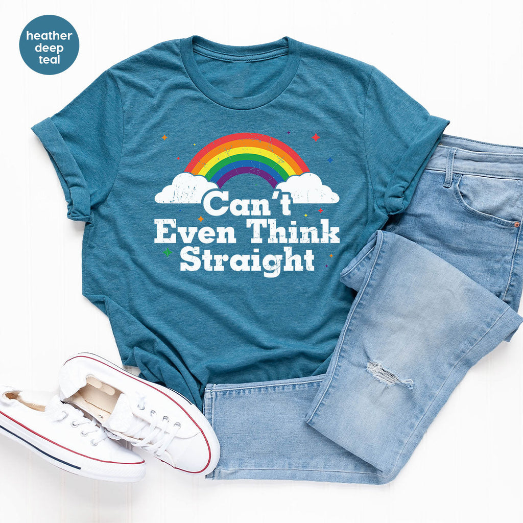 Can I Even Think Straight Shirt, Rainbow T-Shirt, LGBT product image 34
