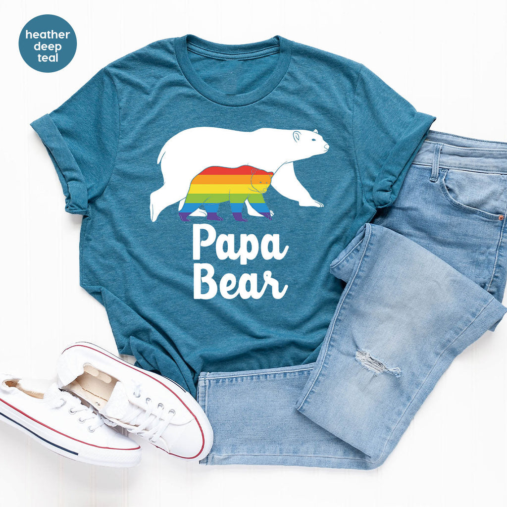 Papa Bear Shirt, T-Shirt, LGBT Rainbow Tee product image 30