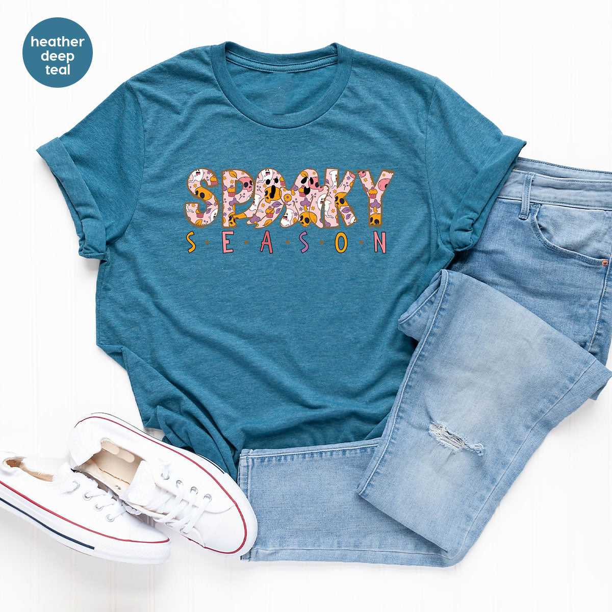 Ghost Graphic Tees, Cute Kid Halloween Shirt, Spooky product image 81