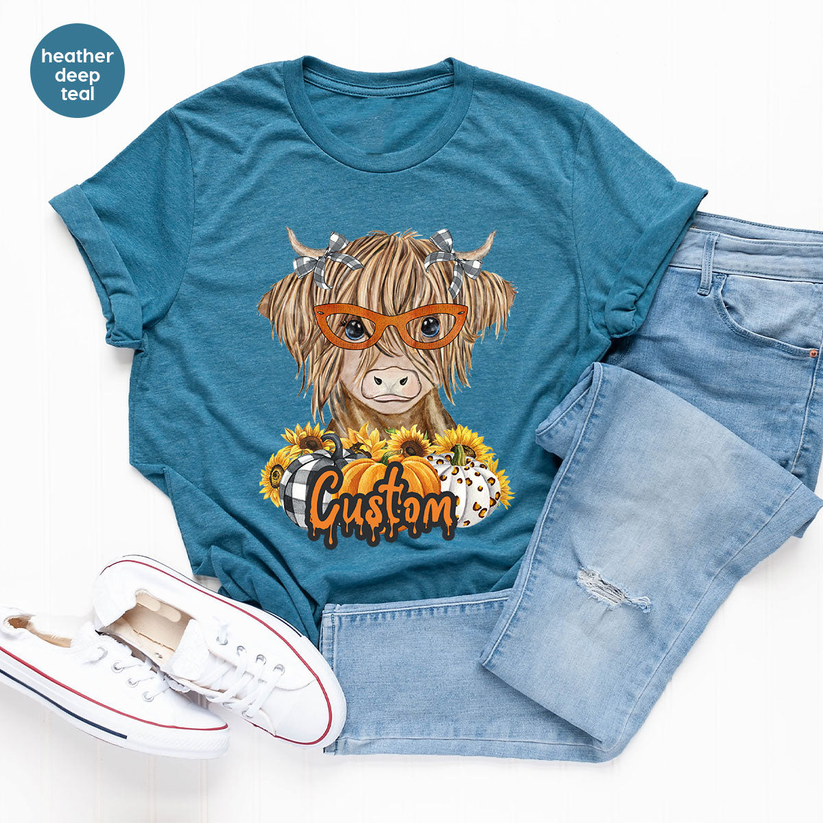 Custom Cow Shirt, Fall Graphic Tees, Personalized Farmer product image 70