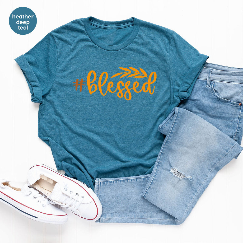 Cute Blessed T-Shirt, Fall Leaves Graphic Tees, Gift for product image 39