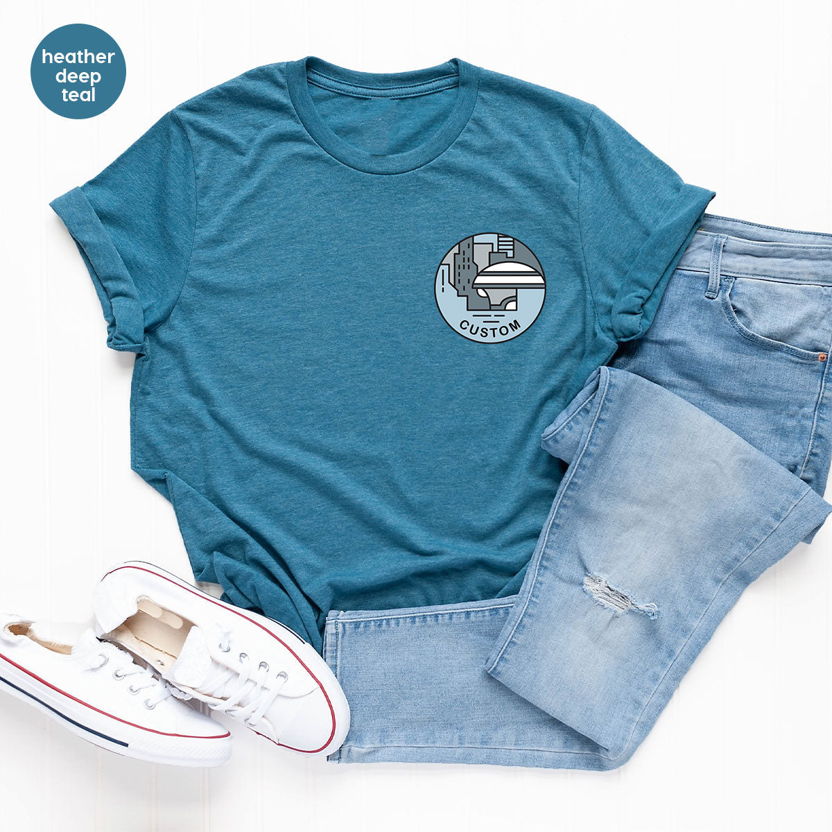 Custom Galaxy Sweatshirt, Customizable Pocket Tee for product image 2