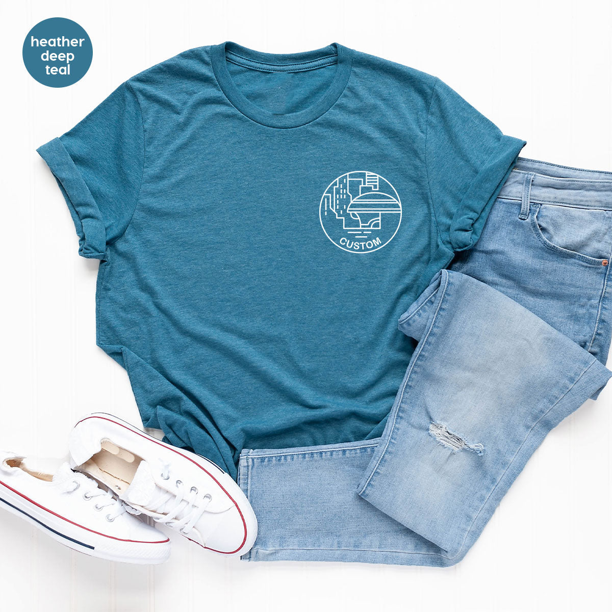 Planet Line Drawing Sweatshirt, Customizable Galaxy Pocket product image 30