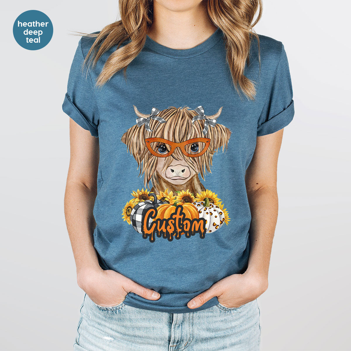 Custom Cow Shirt, Fall Graphic Tees, Personalized Farmer product image 71