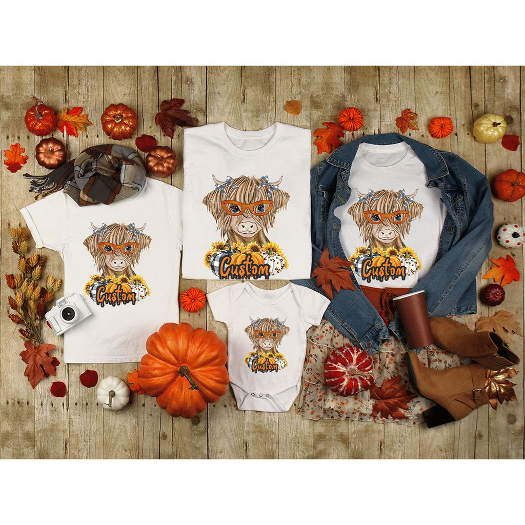 Custom Cow Shirt, Fall Graphic Tees, Personalized Farmer product image 73