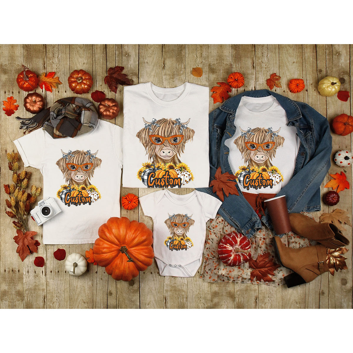 Custom Cow Shirt, Fall Graphic Tees, Personalized Farmer product image 73