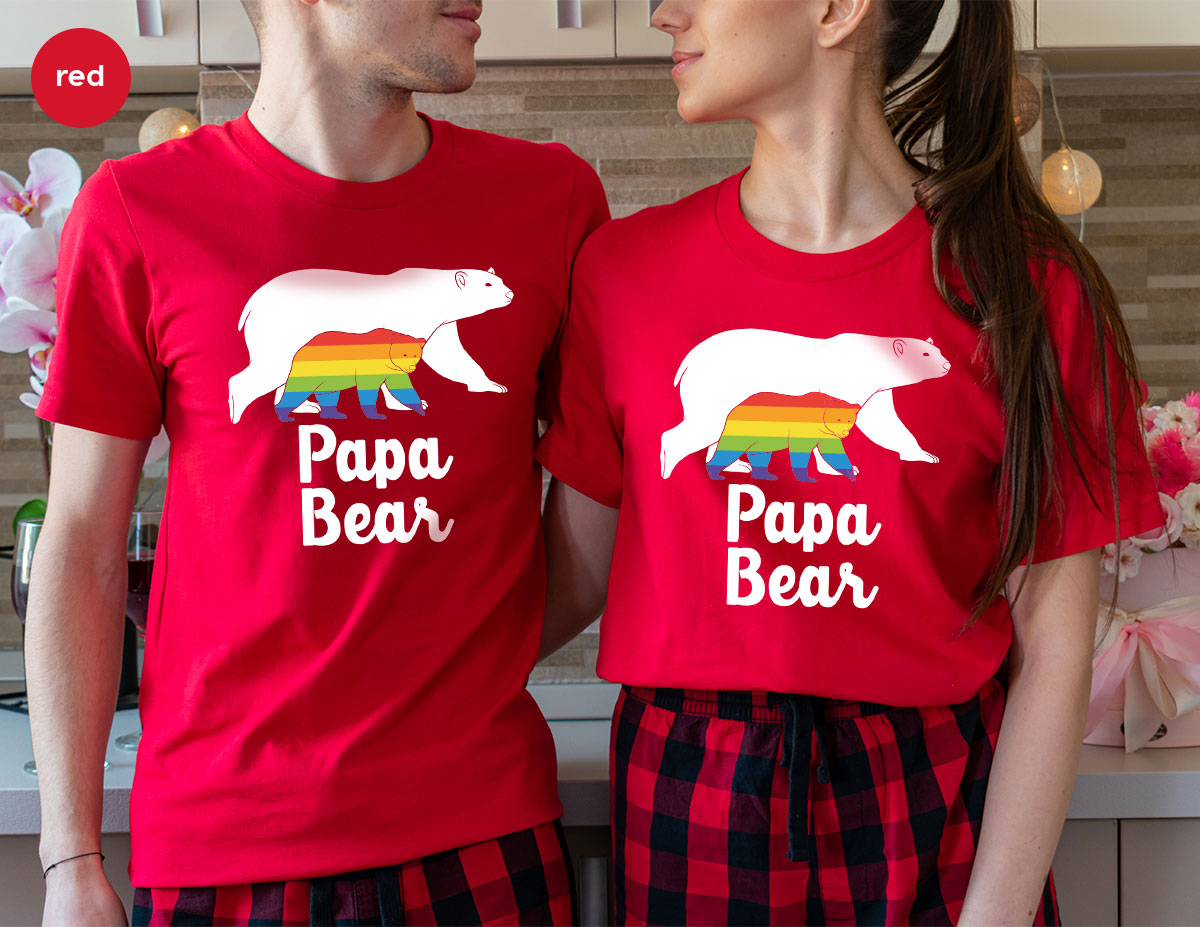Papa Bear Shirt, T-Shirt, LGBT Rainbow Tee product image 33