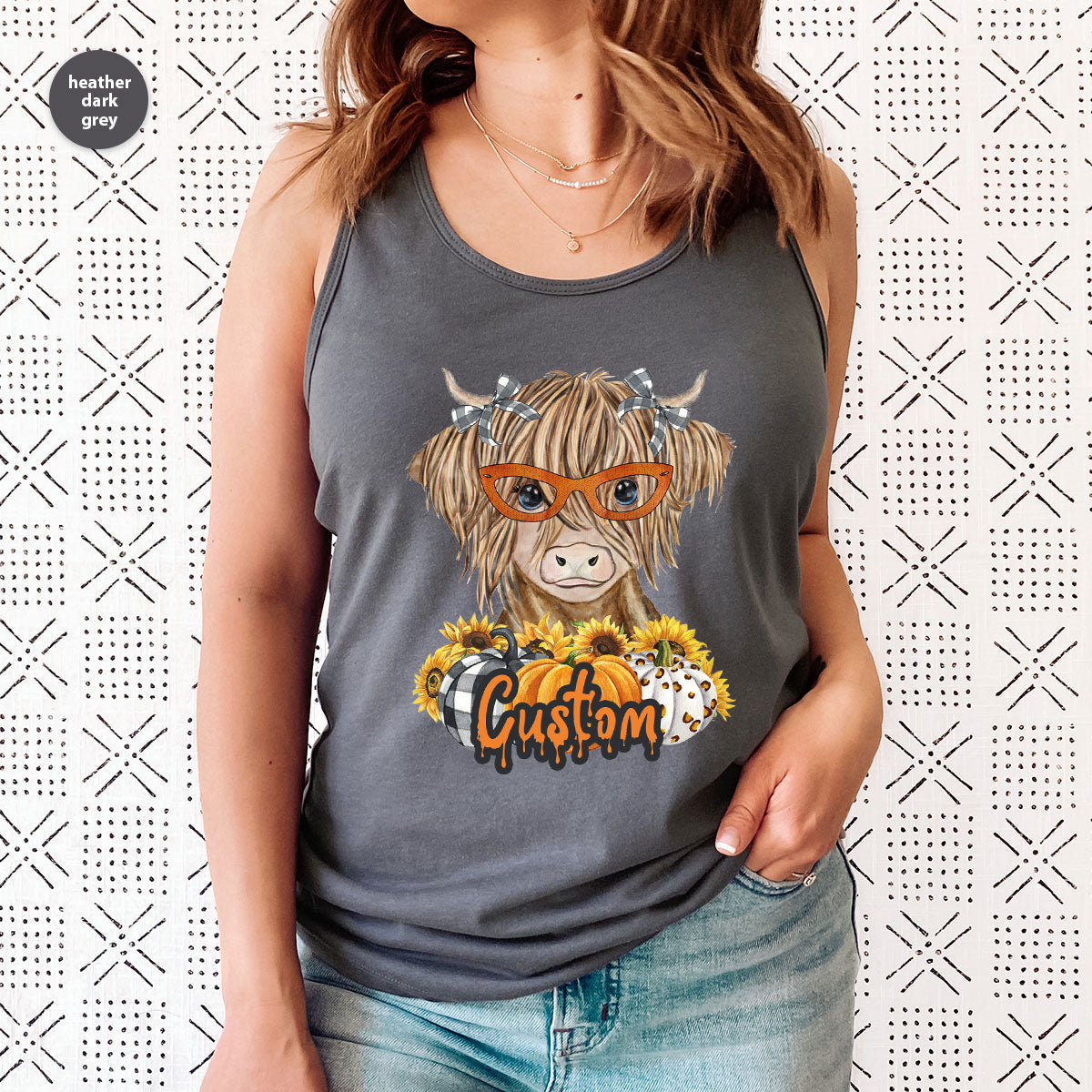 Custom Cow Shirt, Fall Graphic Tees, Personalized Farmer product image 76