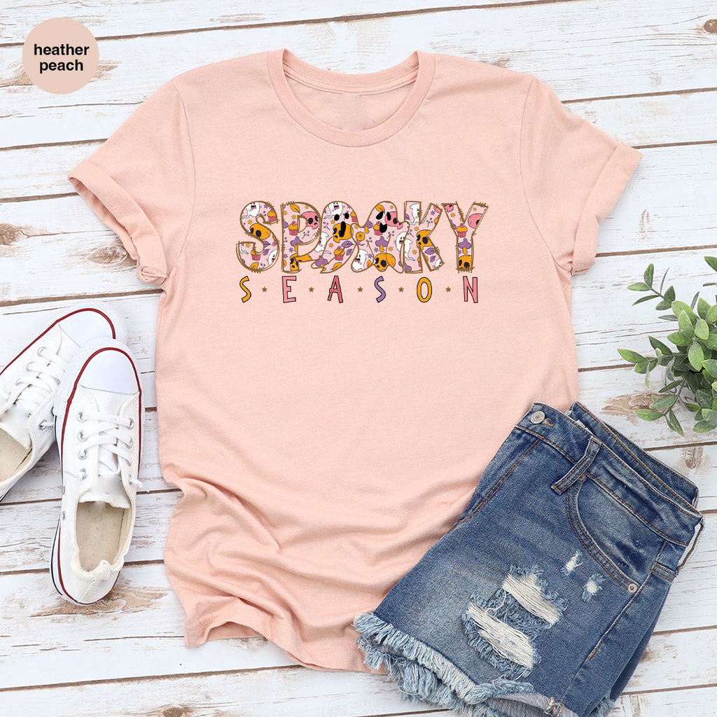 Ghost Graphic Tees, Cute Kid Halloween Shirt, Spooky product image 90
