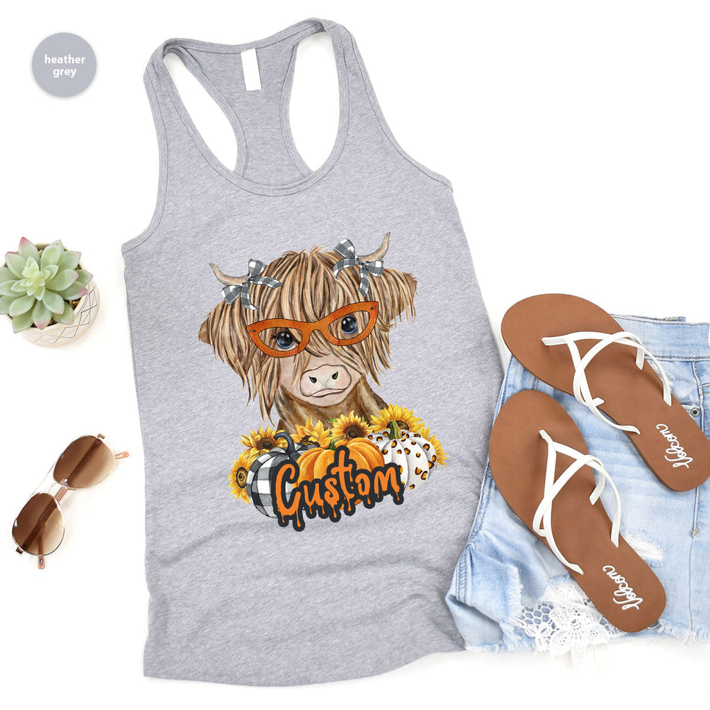 Custom Cow Shirt, Fall Graphic Tees, Personalized Farmer product image 79