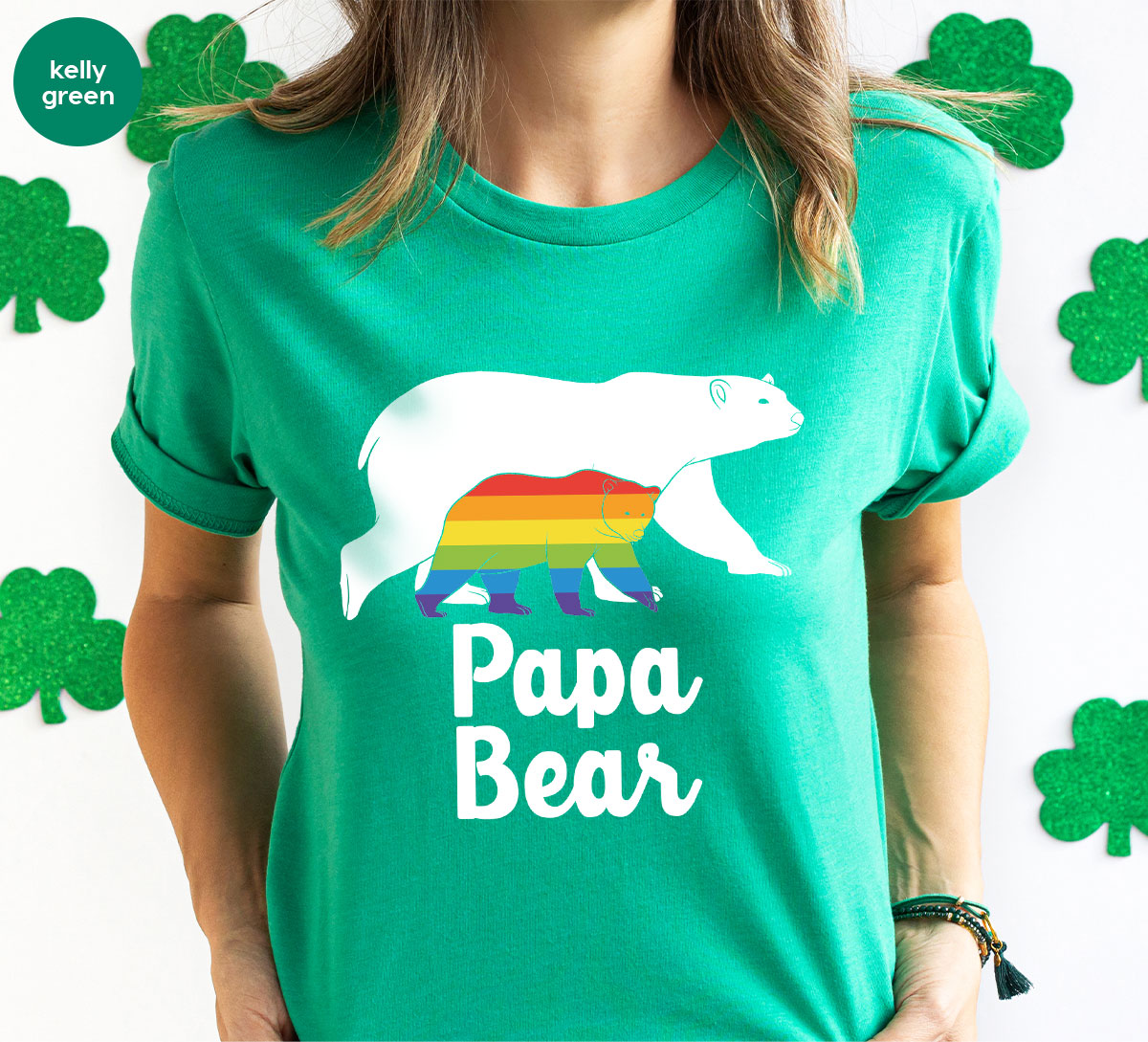 Papa Bear Shirt, T-Shirt, LGBT Rainbow Tee product image 36