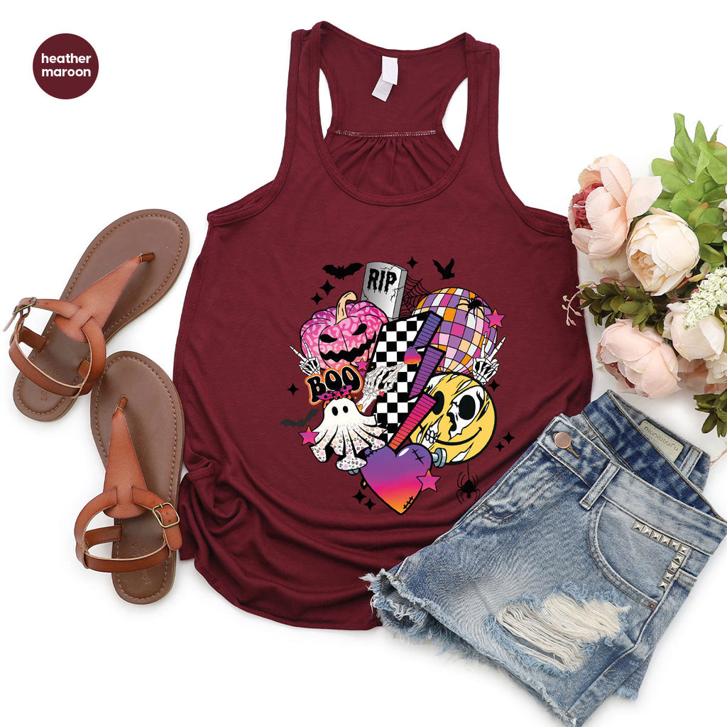 Retro Halloween Shirt, Spooky Pumpkin Cool Checkered Outfit product image 84