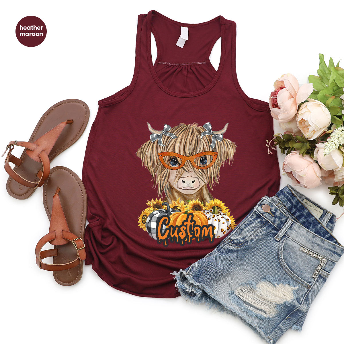 Custom Cow Shirt, Fall Graphic Tees, Personalized Farmer product image 84