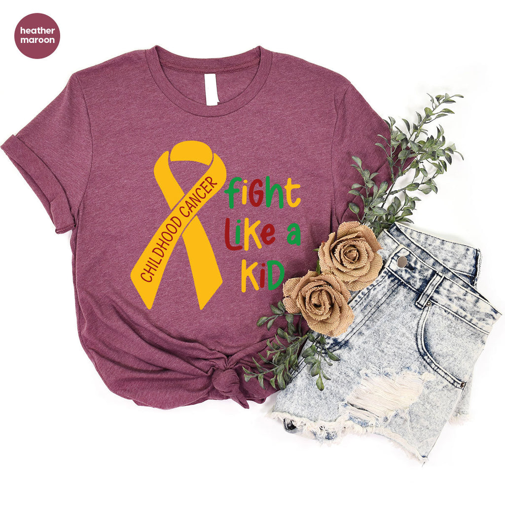 Fighting Like A Kid Shirt, Cancer Fight Childhood Canver product image 25