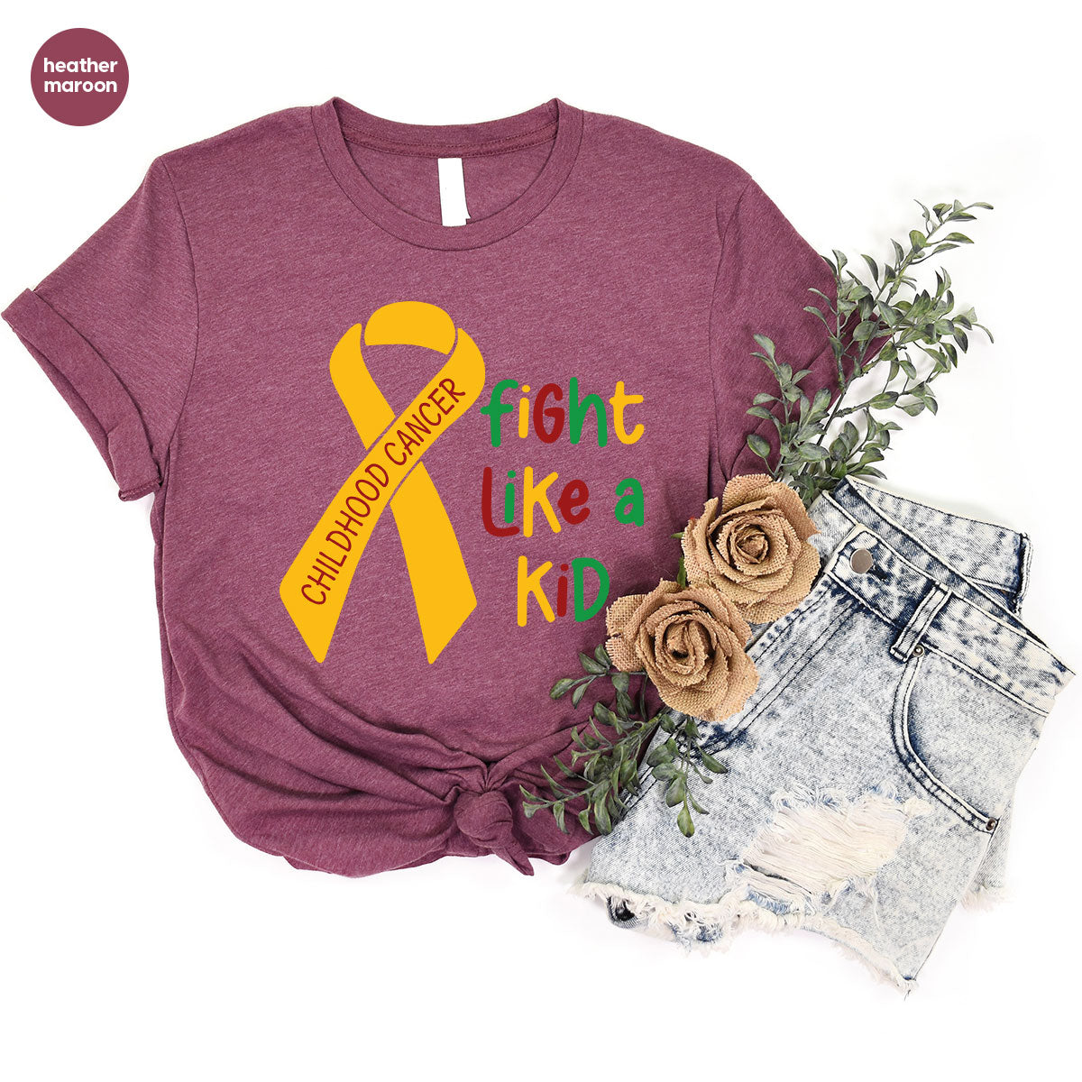 Fighting Like A Kid Shirt, Cancer Fight Childhood Canver product image 25