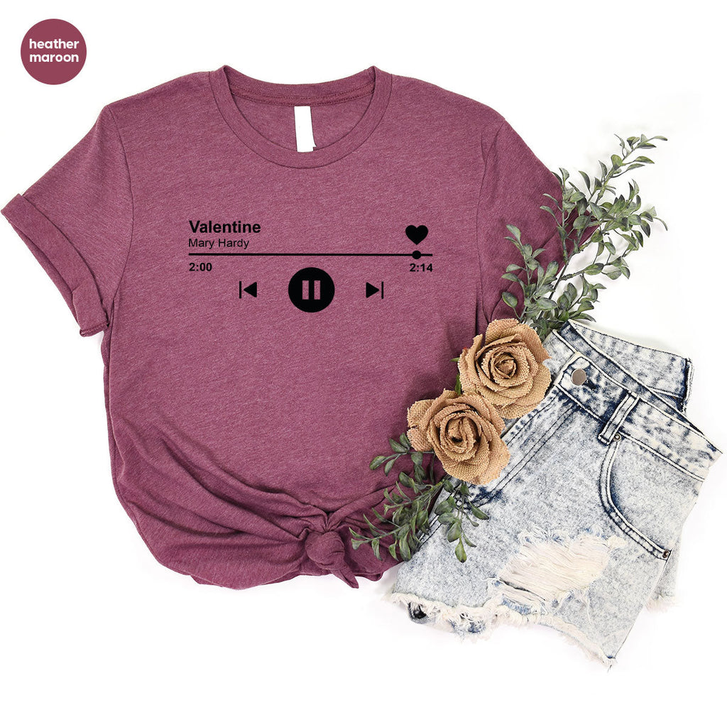 Valentine's Day Shirt, Play Music For Playlist T-Shirt product image 9