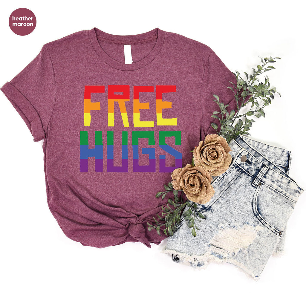 Cute LGBT Shirt, Free Hugs T-Shirt, Lovely Pride for product image 39