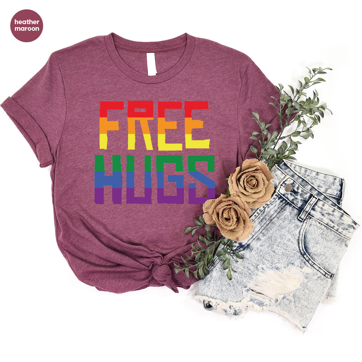 Cute LGBT Shirt, Free Hugs T-Shirt, Lovely Pride for product image 39