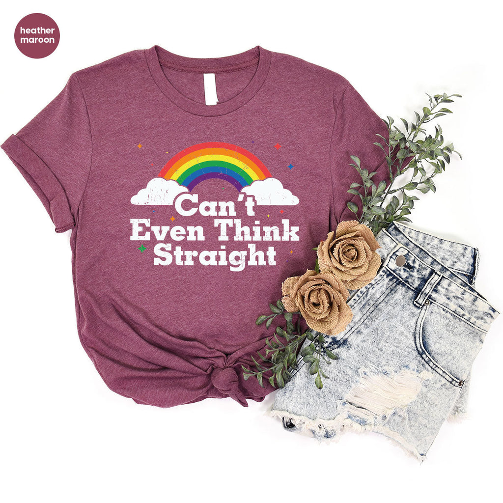 Can I Even Think Straight Shirt, Rainbow T-Shirt, LGBT product image 41