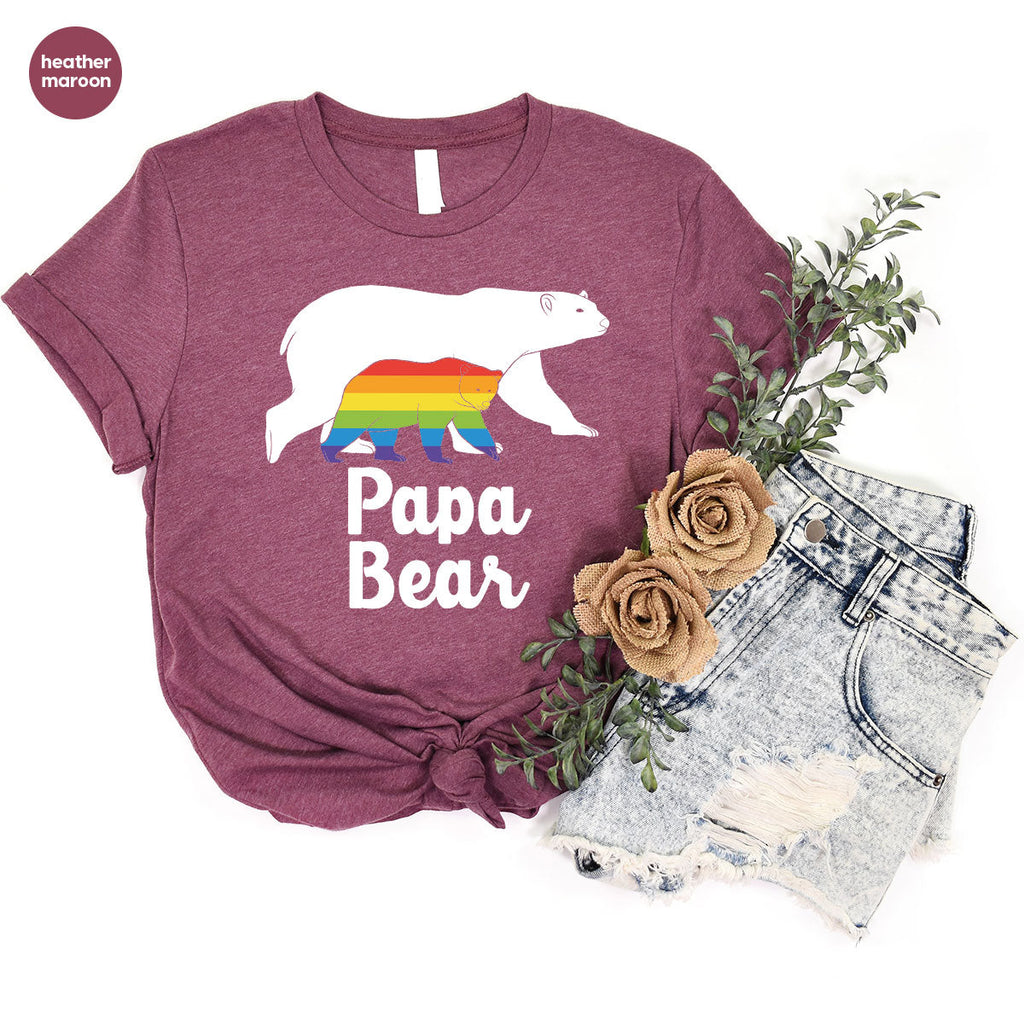 Papa Bear Shirt, T-Shirt, LGBT Rainbow Tee product image 37
