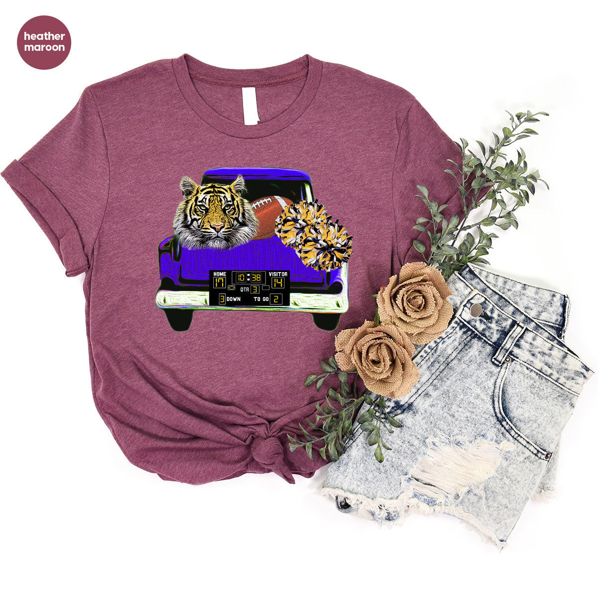 Football Truck Shirt, Tiger Graphic Tees, Mom TShirt, Gifts product image 52