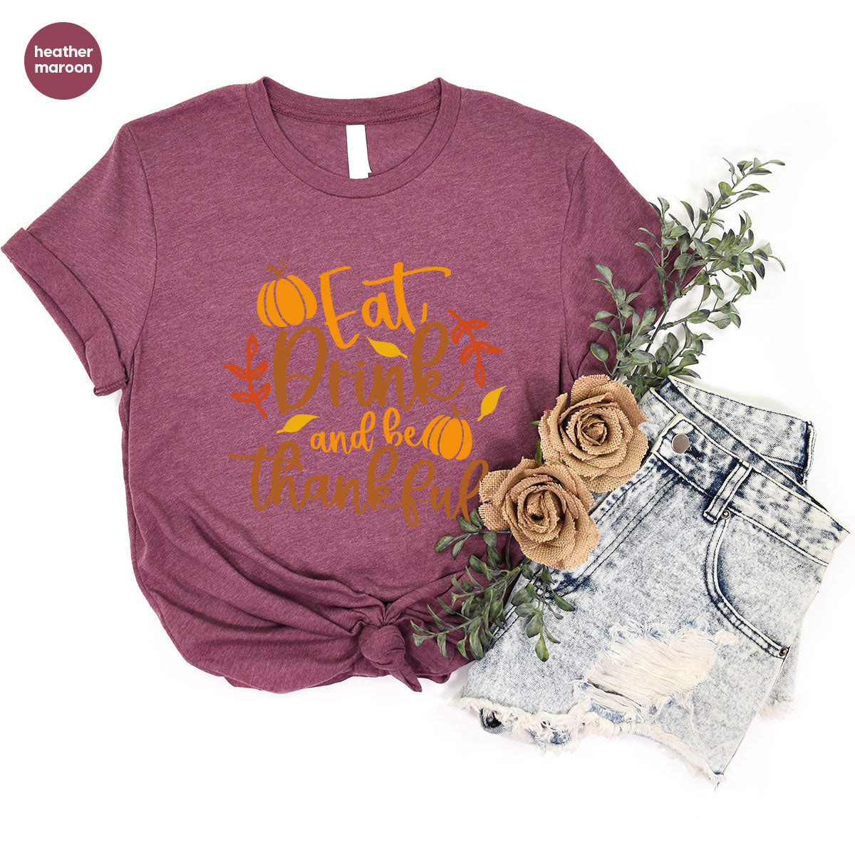 Cute Pumpkin T-Shirt, Fall Graphic Tees, Thankful Gifts product image 56