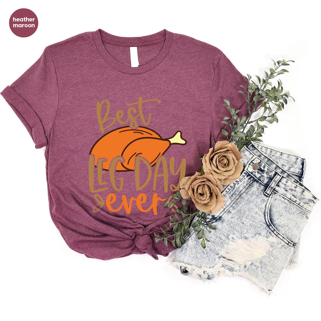 Funny Thanksgiving Shirts, Turkey Graphic Tees, Fall product image 32
