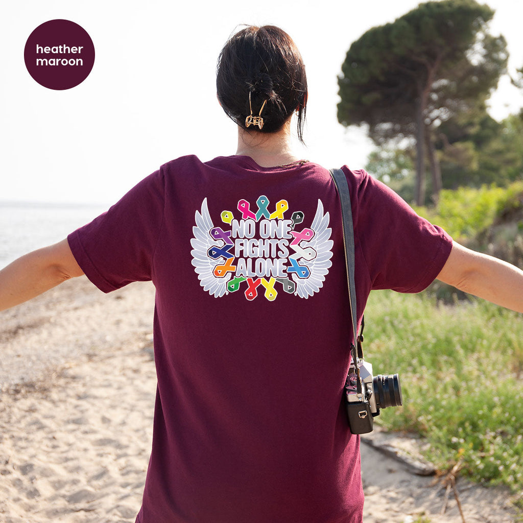 No One Fights Alone Shirt, Cancer Fighter T-Shirt, Warrior product image 36