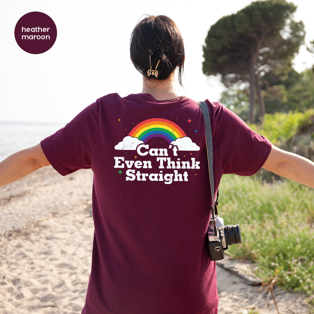 Can I Even Think Straight Shirt, Rainbow T-Shirt, LGBT product image 42