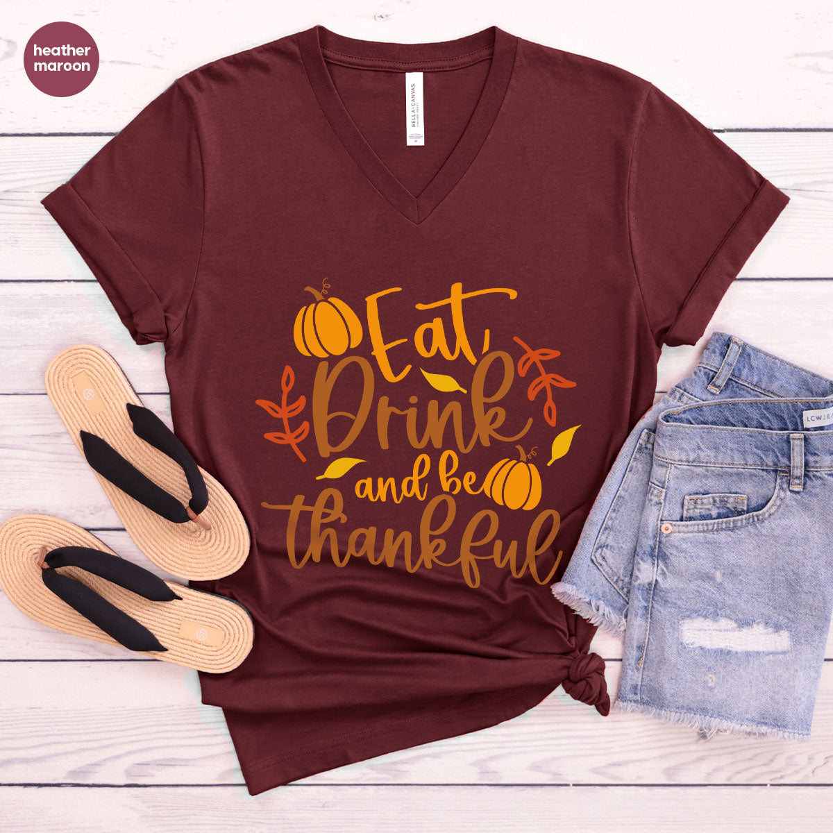 Cute Pumpkin T-Shirt, Fall Graphic Tees, Thankful Gifts product image 59