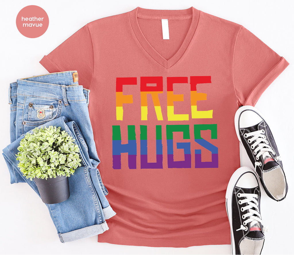 Cute LGBT Shirt, Free Hugs T-Shirt, Lovely Pride for product image 42