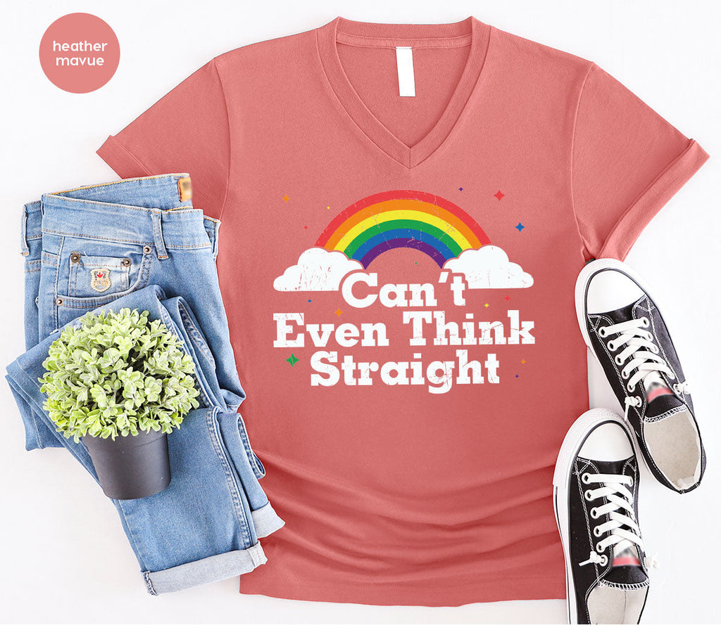 Can I Even Think Straight Shirt, Rainbow T-Shirt, LGBT product image 44