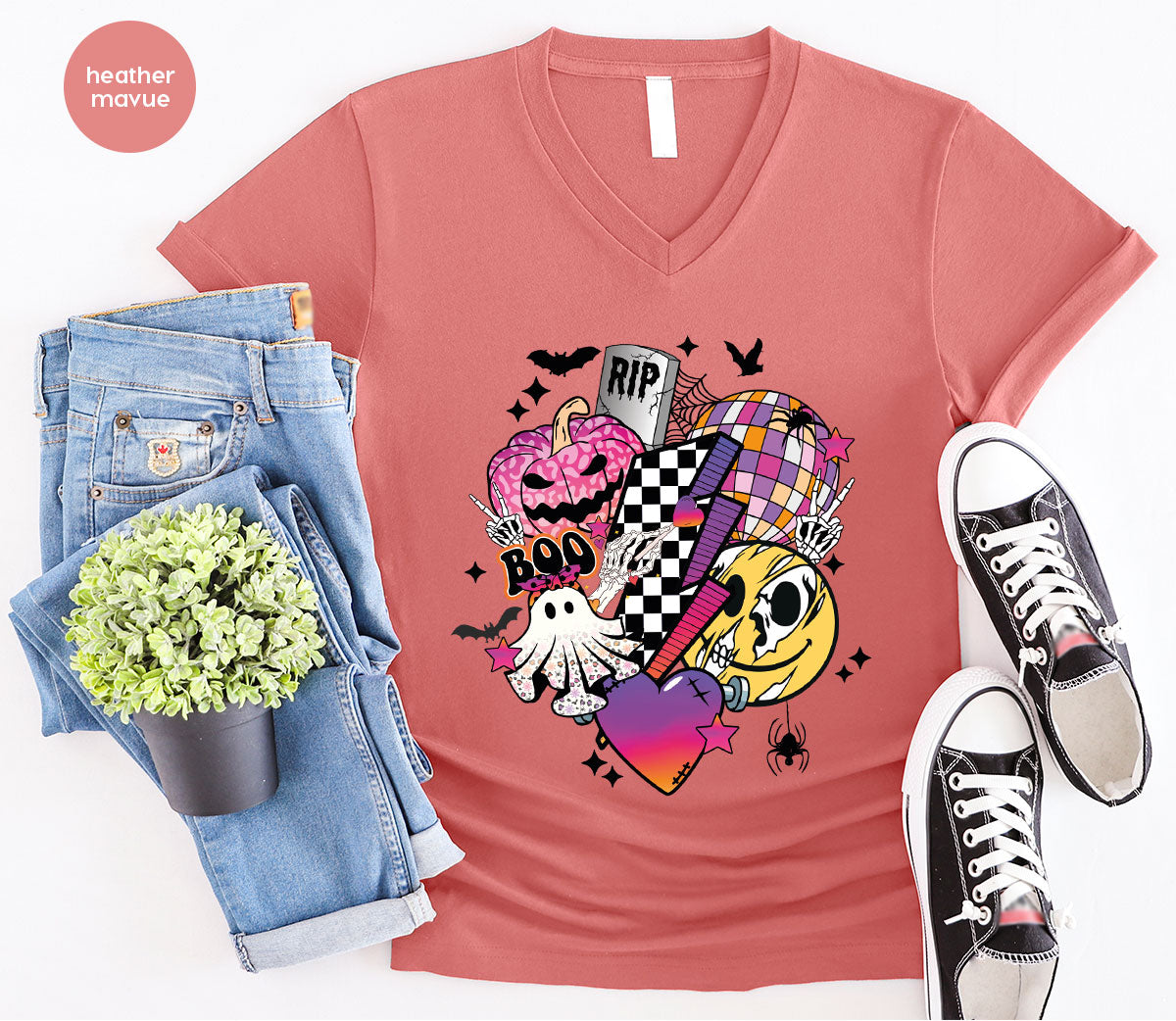 Halloween Shirt, Gifts, Spooky Season Pumpkin Graphic Tees product image 87