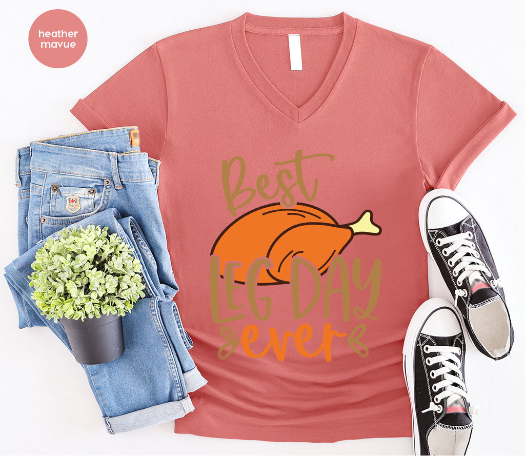 Funny Thanksgiving Shirts, Turkey Graphic Tees, Fall product image 37