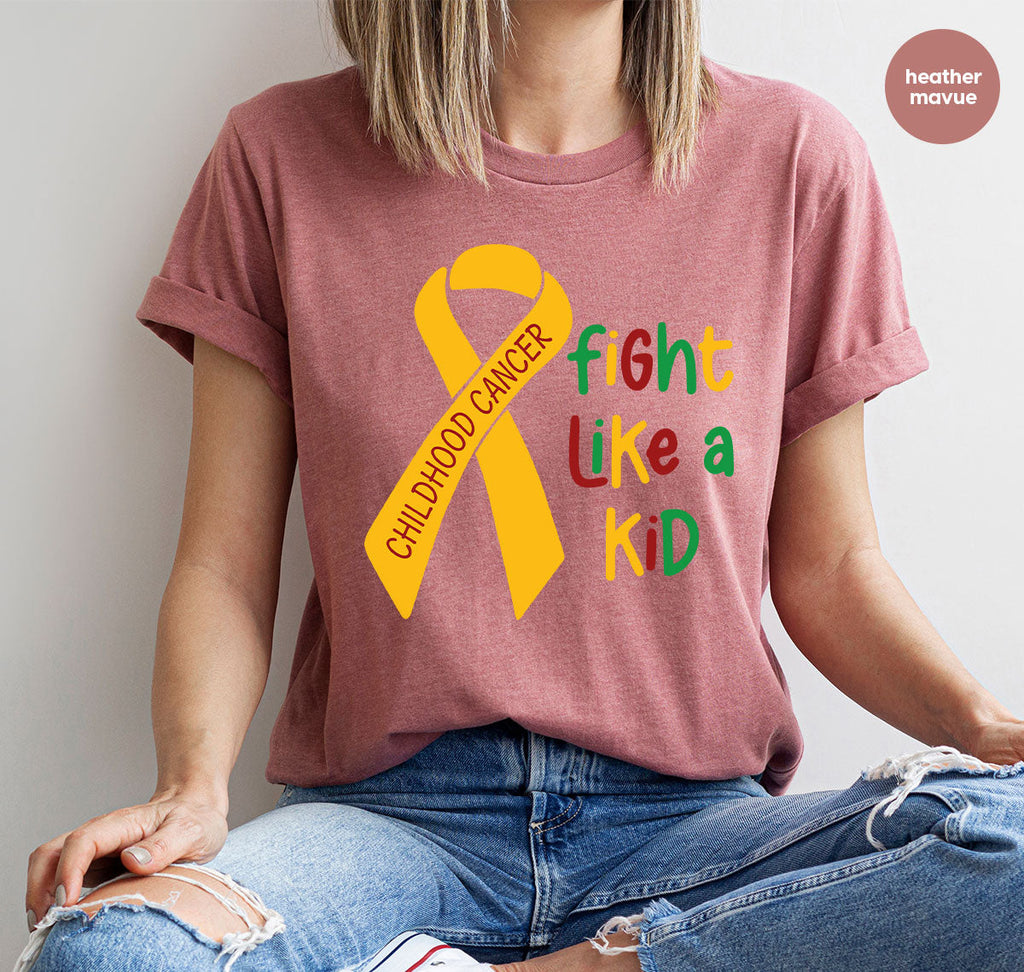 Fighting Like A Kid Shirt, Cancer Fight Childhood Canver product image 27