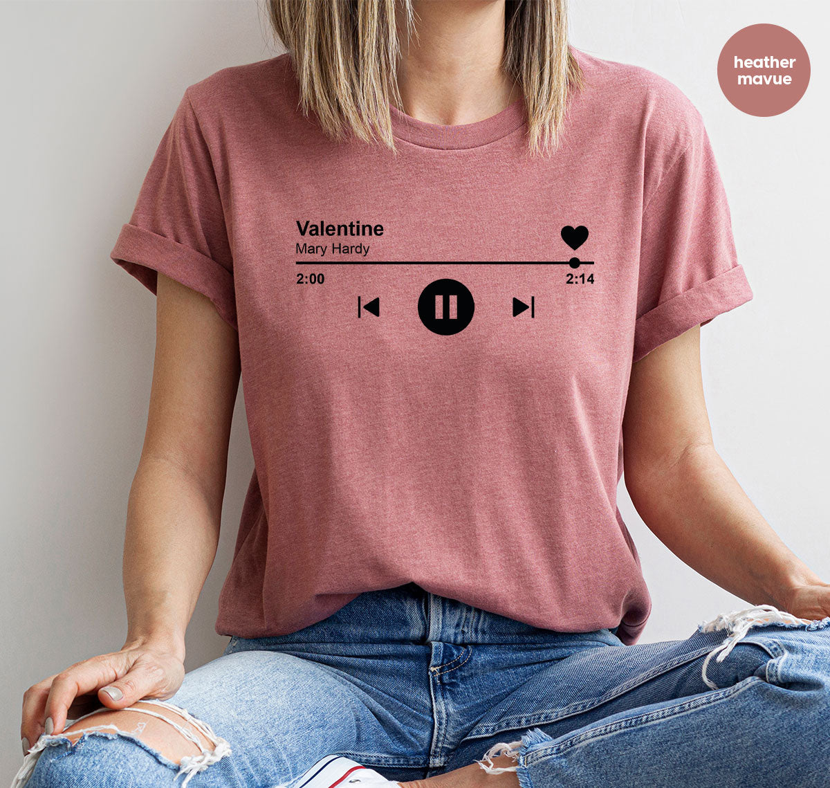 Valentine's Day Shirt, Play Music For Playlist T-Shirt product image 11