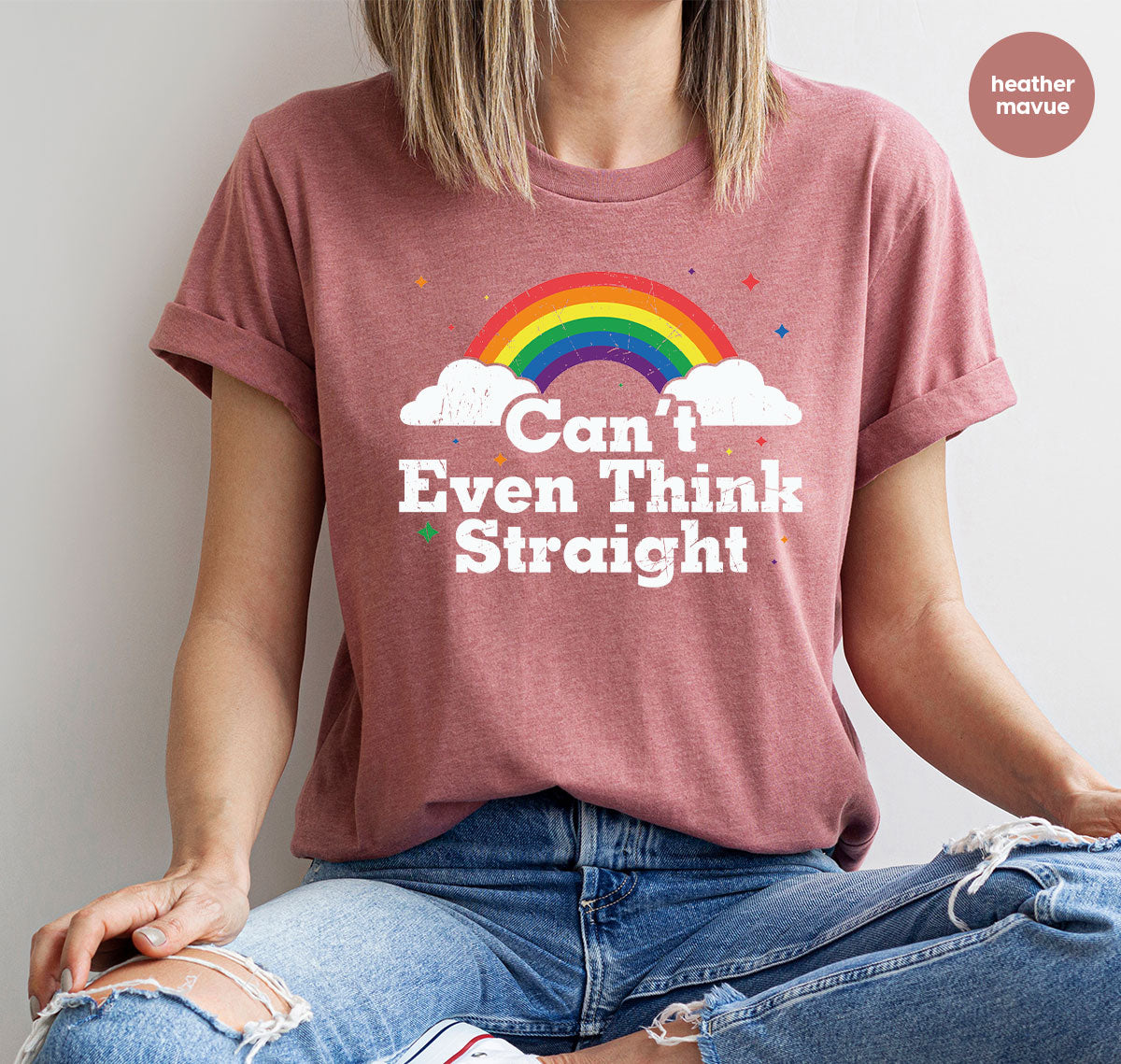 Can I Even Think Straight Shirt, Rainbow T-Shirt, LGBT product image 43