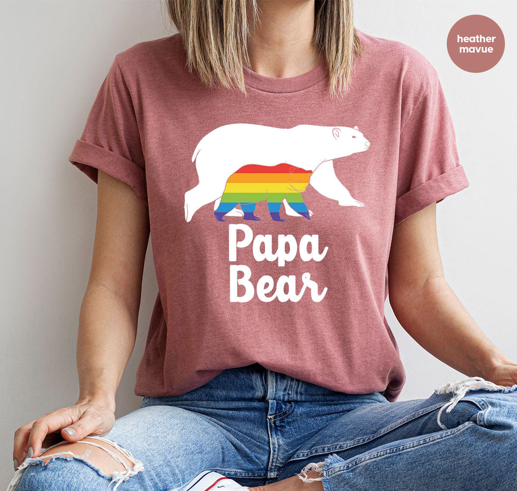 Papa Bear Shirt, T-Shirt, LGBT Rainbow Tee product image 39