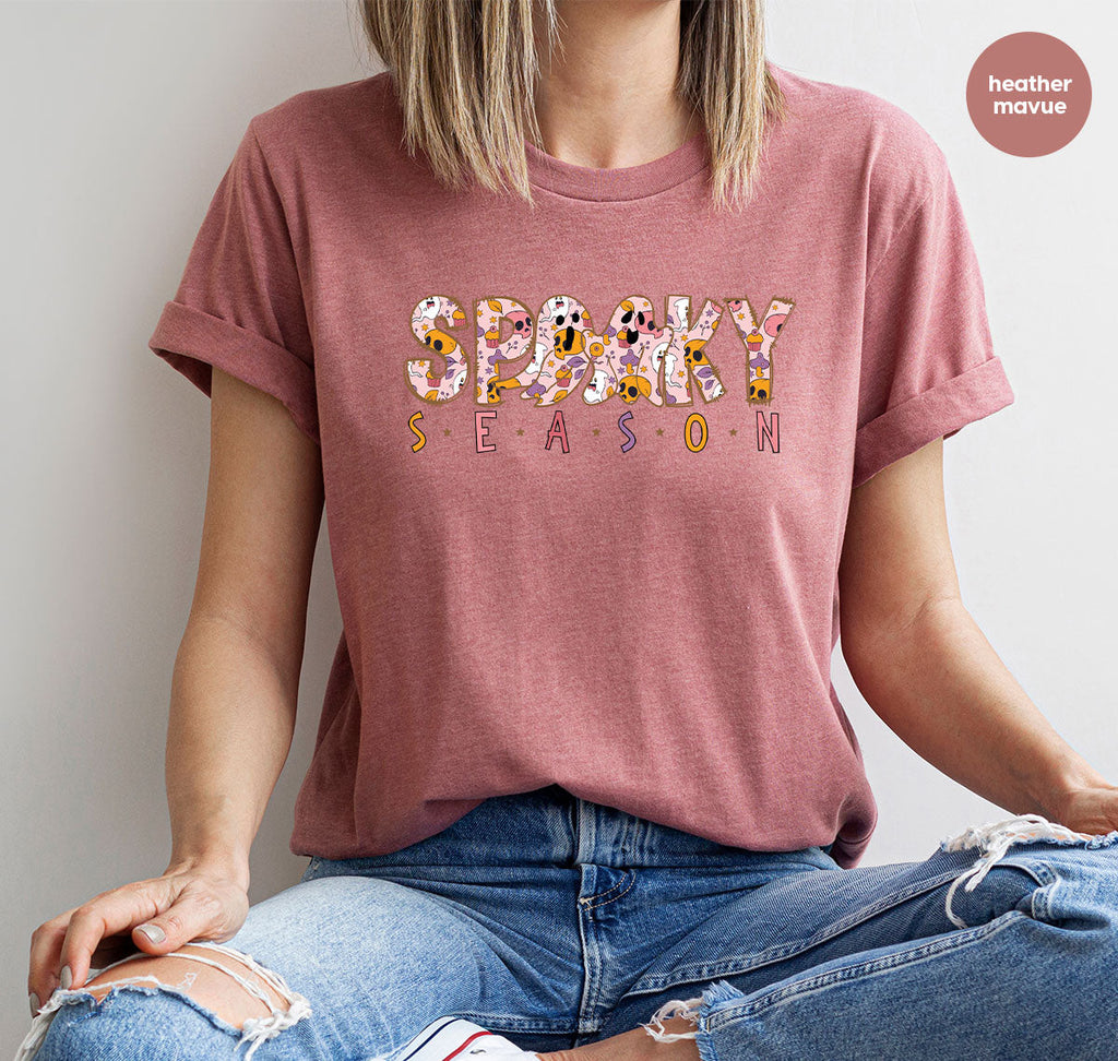 Ghost Graphic Tees, Cute Kid Halloween Shirt, Spooky product image 99