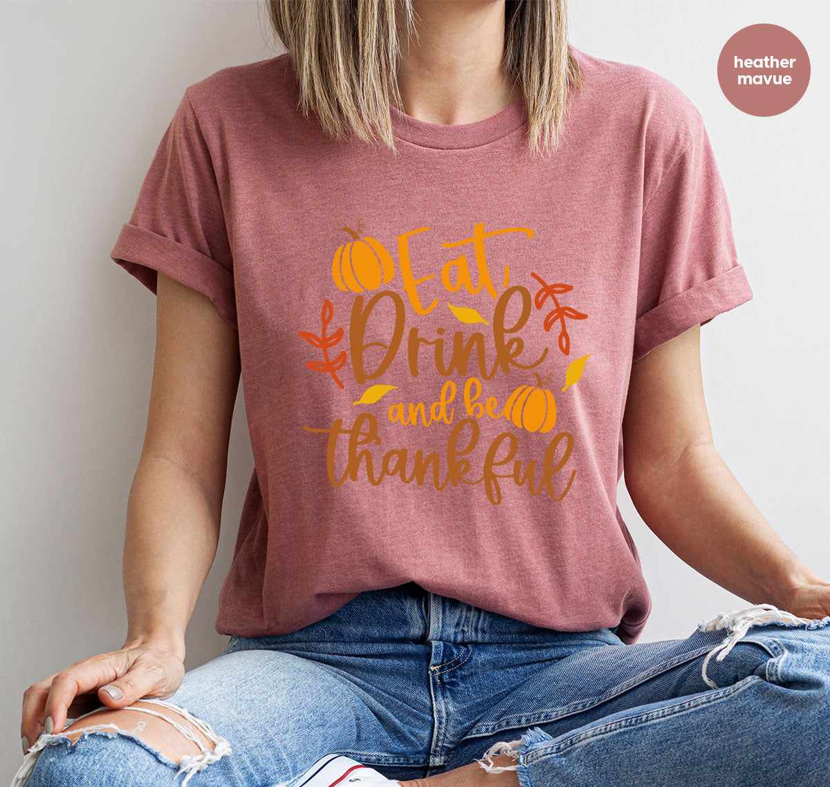 Cute Pumpkin T-Shirt, Fall Graphic Tees, Thankful Gifts product image 60