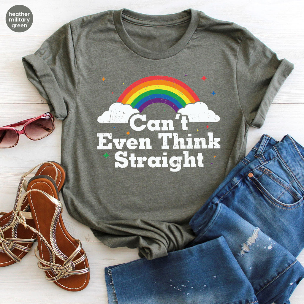 Can I Even Think Straight Shirt, Rainbow T-Shirt, LGBT product image 45