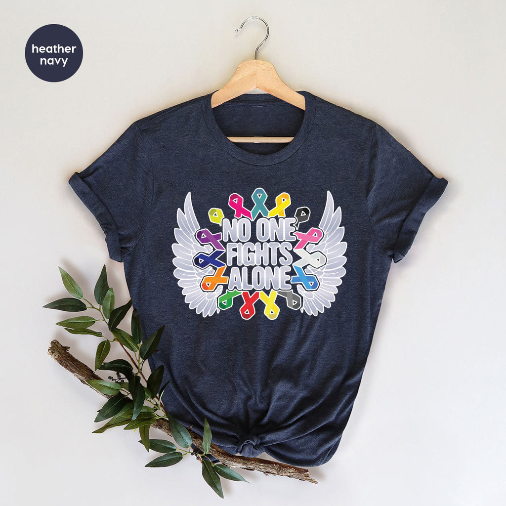 No One Fights Alone Shirt, Cancer Fighter T-Shirt, Warrior product image 40