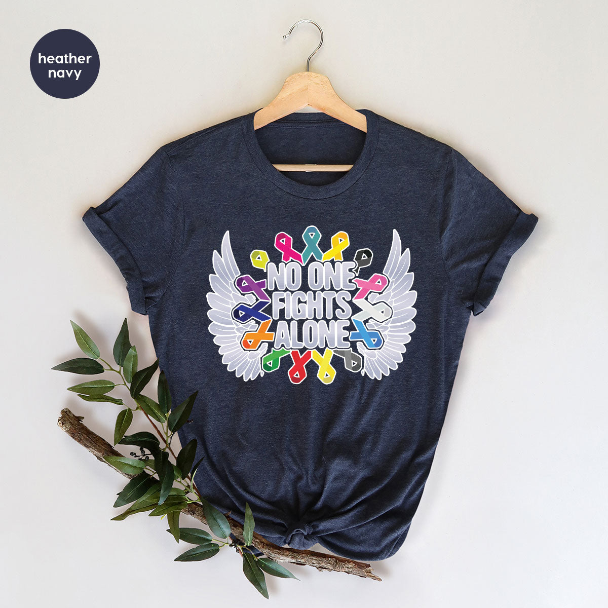 No One Fights Alone Shirt, Cancer Fighter T-Shirt, Warrior product image 40