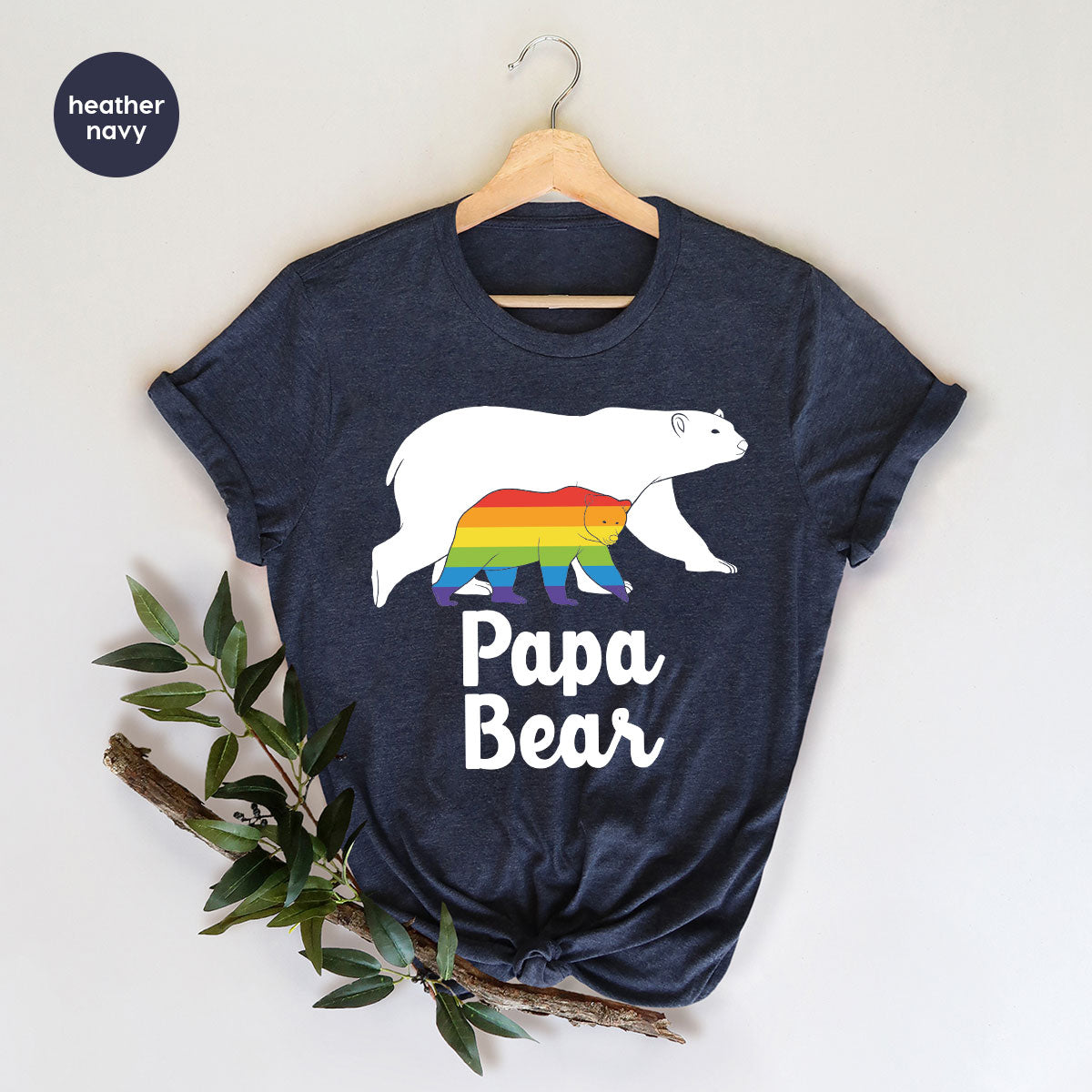 Papa Bear Shirt, T-Shirt, LGBT Rainbow Tee product image 42