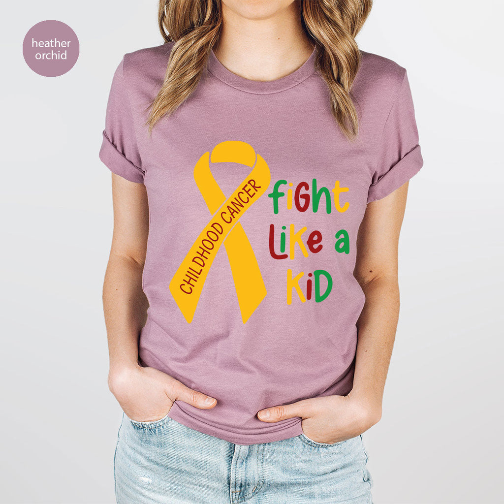 Fighting Like A Kid Shirt, Cancer Fight Childhood Canver product image 31