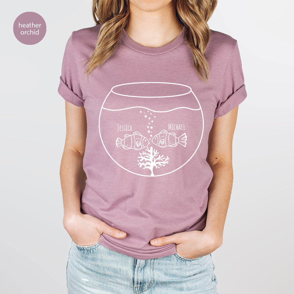 Fish Couple Shirt, Custom Name on T-Shirt, Gift for Couples product image 44