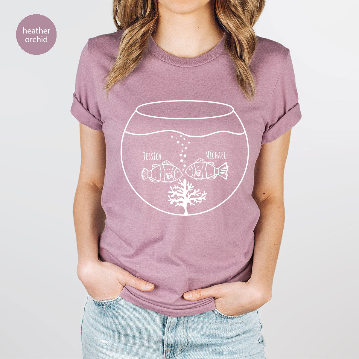 Fish Couple Shirt, Custom Name on T-Shirt, Gift for Couples product image 44