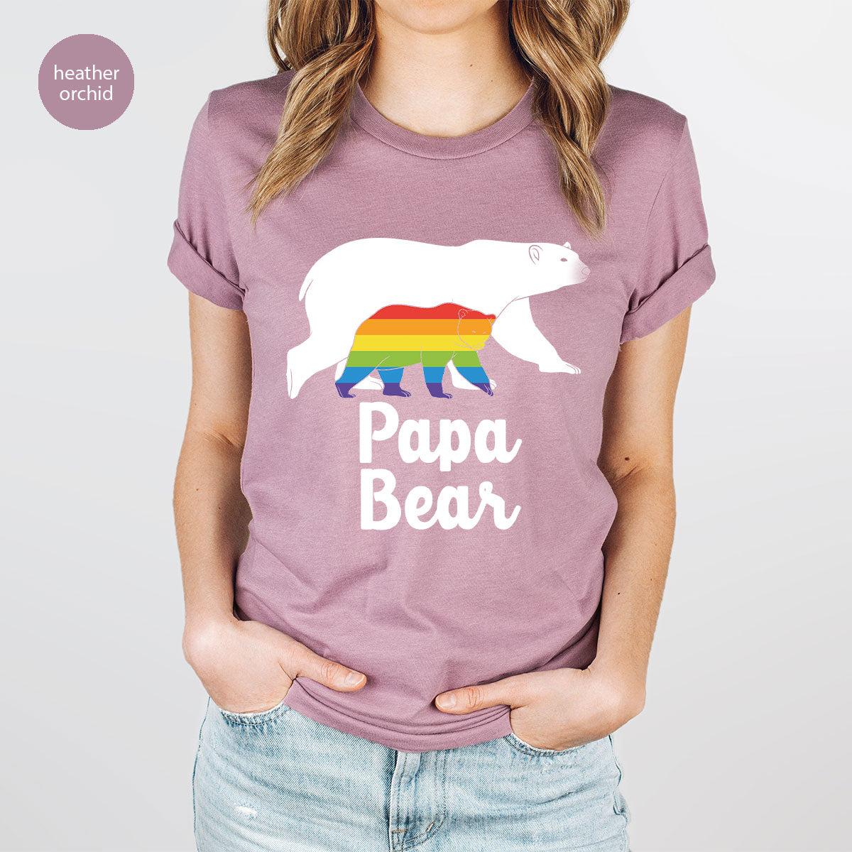 Papa Bear Shirt, T-Shirt, LGBT Rainbow Tee product image 43