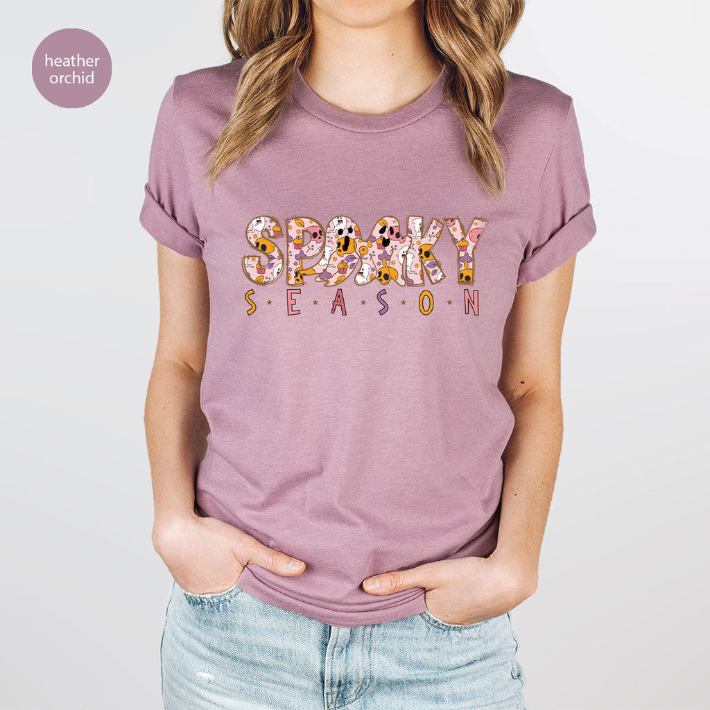 Ghost Graphic Tees, Cute Kid Halloween Shirt, Spooky product image 103