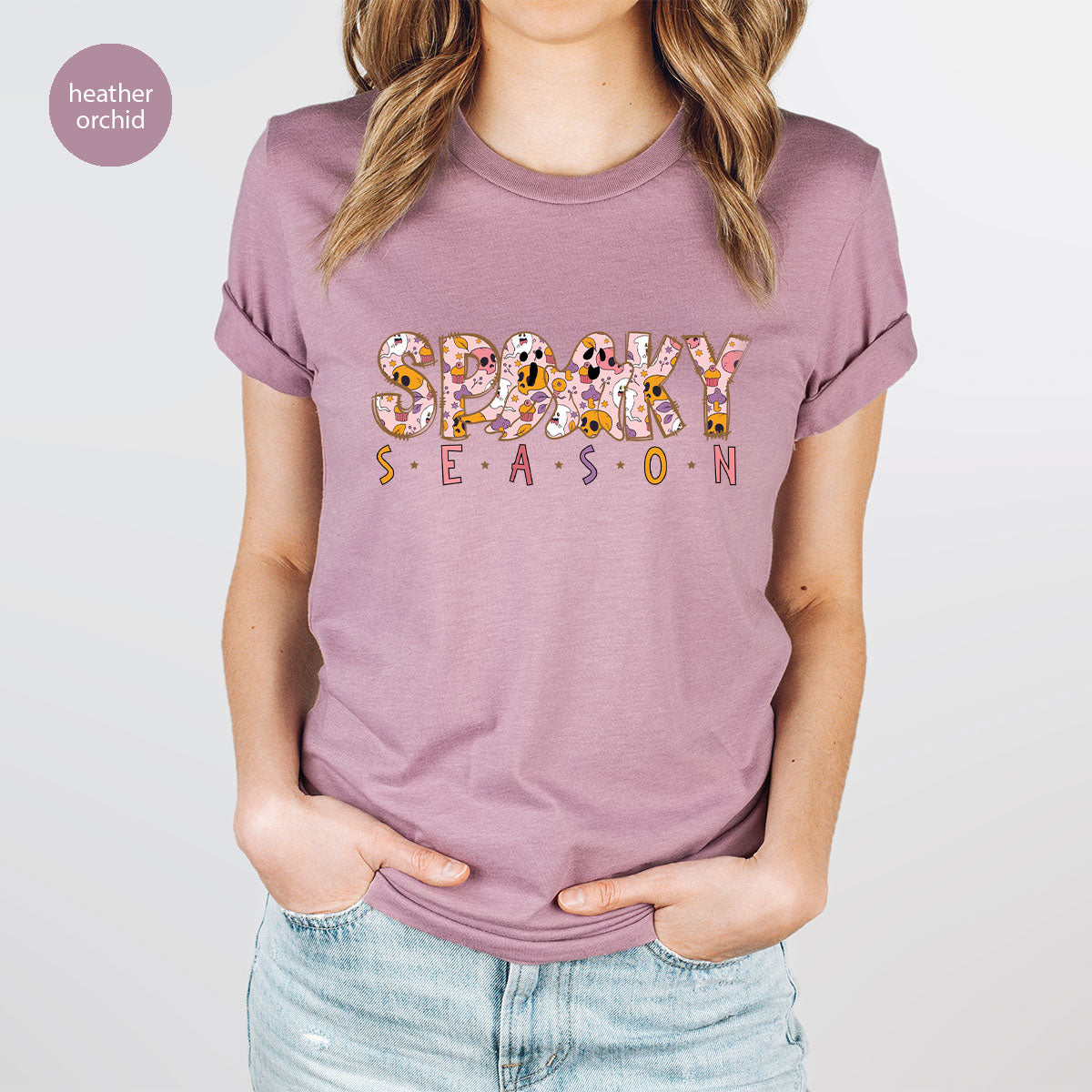 Ghost Graphic Tees, Cute Kid Halloween Shirt, Spooky product image 103